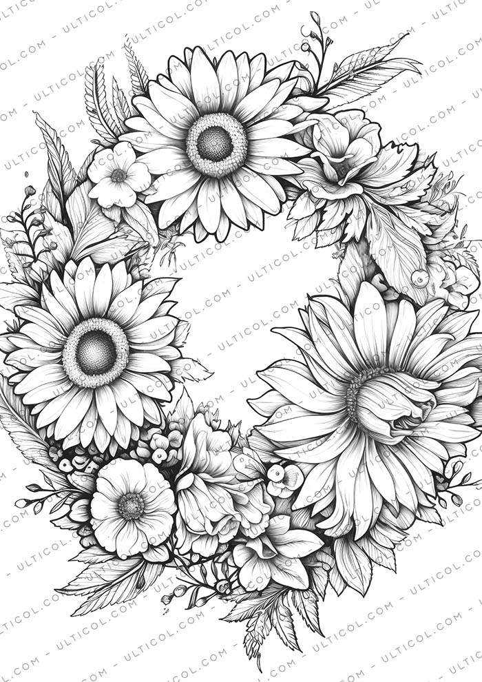 Wreath Coloring Pages