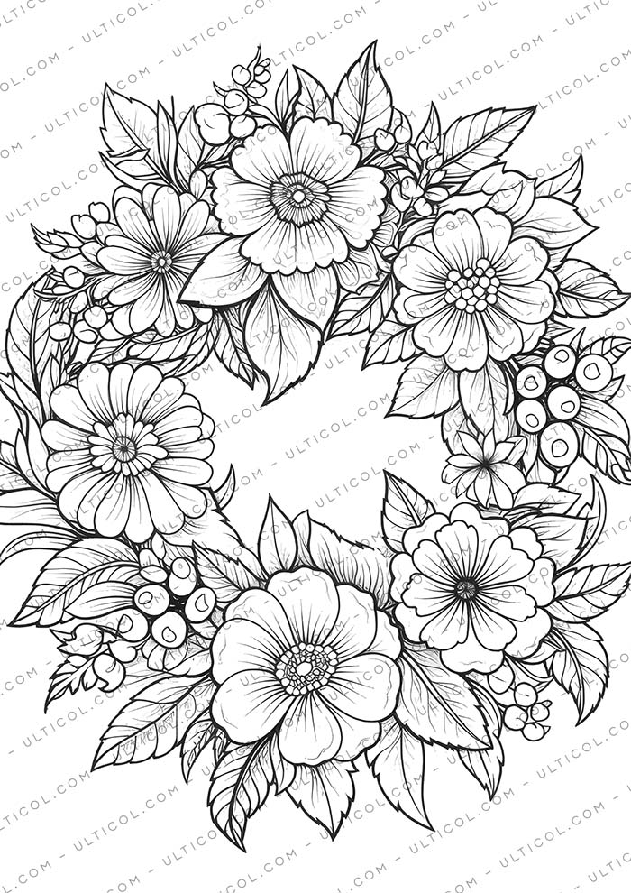 Wreath Coloring Pages