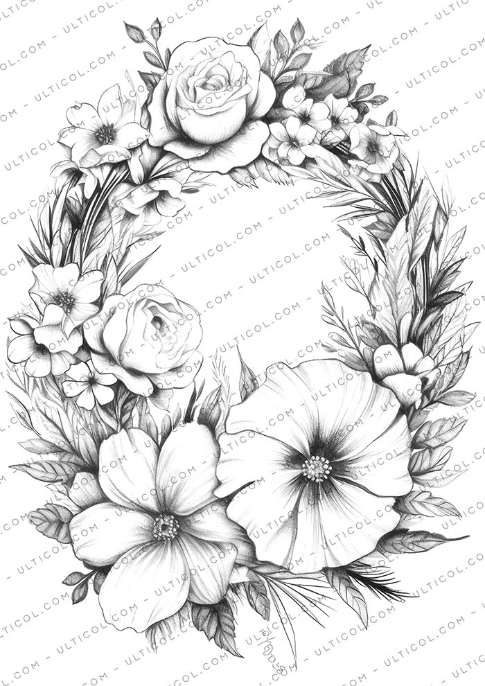 Wreath Coloring Pages