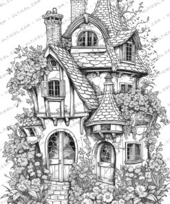 Flower Houses Coloring