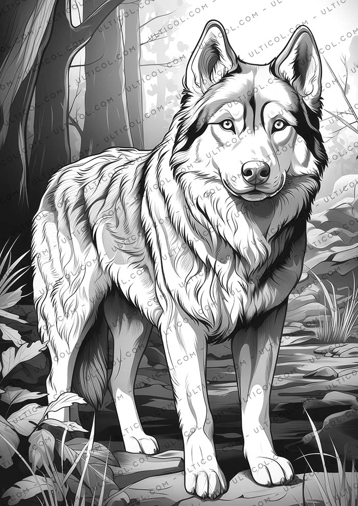 Siberian Husky Coloring