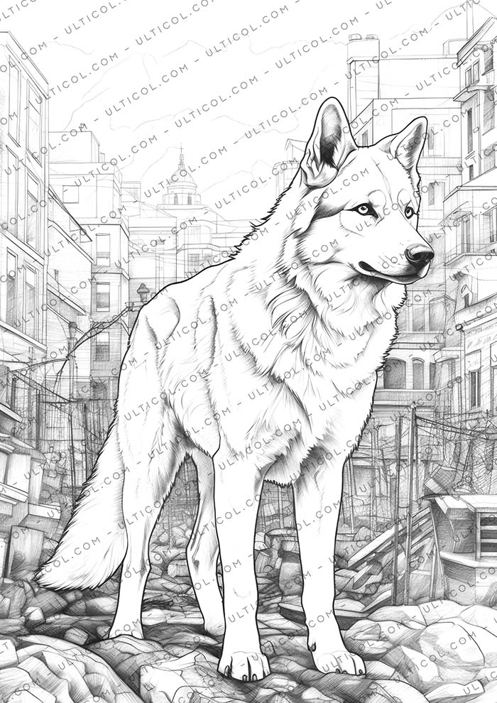 Siberian Husky Coloring