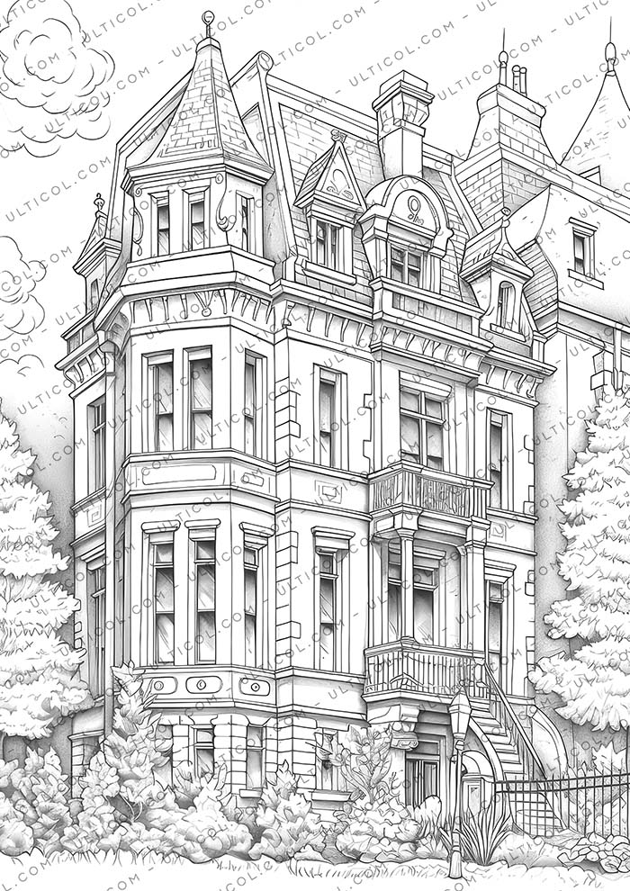 Victorian Mansion Coloring