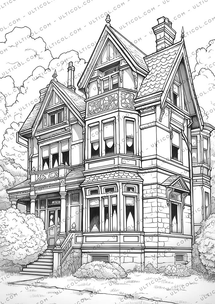 Victorian Mansion Coloring