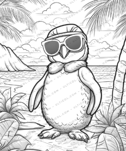 Christmas Penguin Coloring