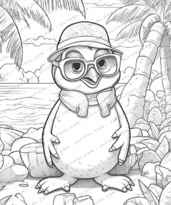 Christmas Penguin Coloring