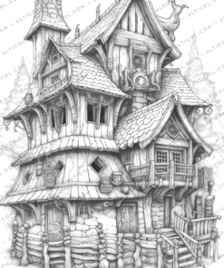 Viking Houses Coloring