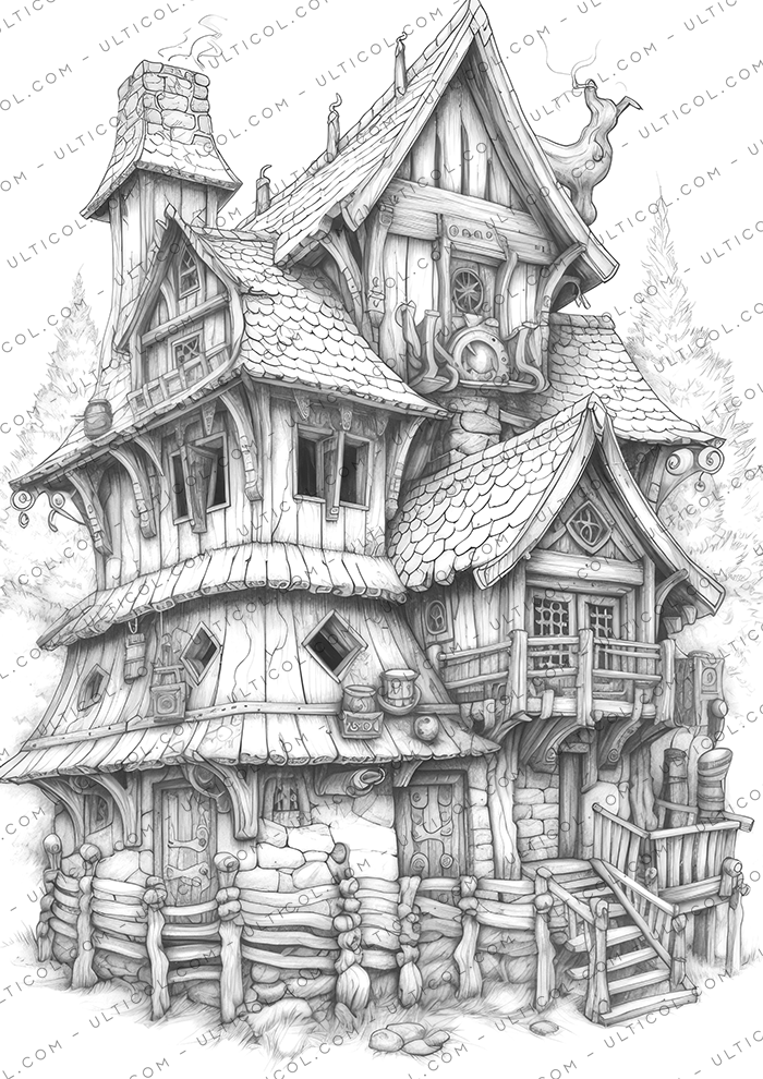 Viking Houses Coloring