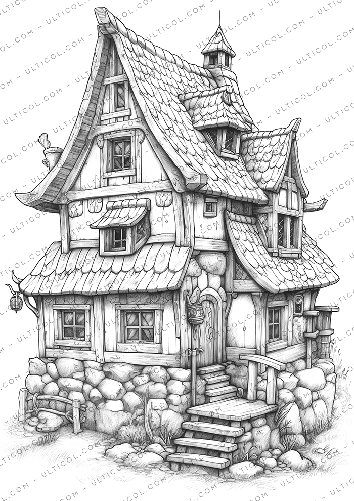 Viking Houses Coloring