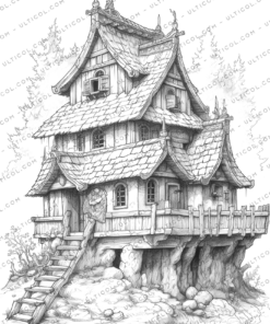 Viking Houses Coloring