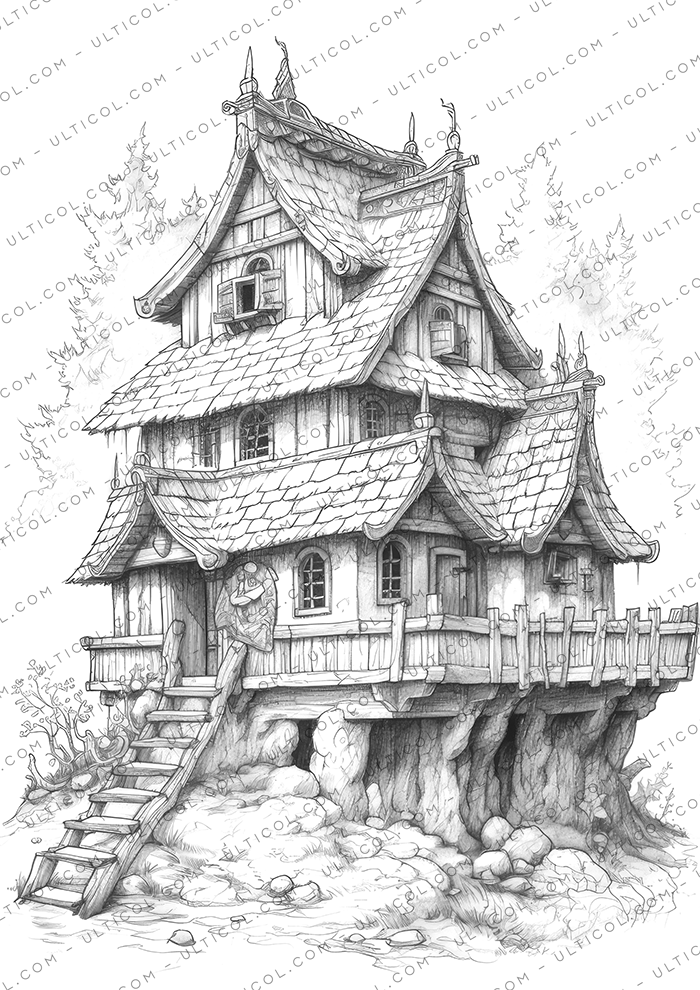 Viking Houses Coloring