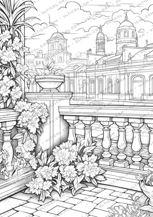 Art Nouveau Flowers Coloring