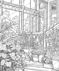Art Nouveau Flowers Coloring