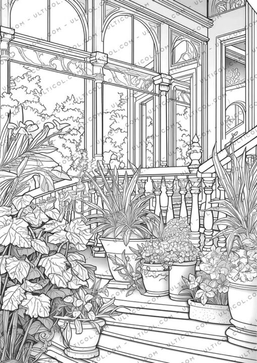 Art Nouveau Flowers Coloring