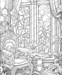 Art Nouveau Flowers Coloring
