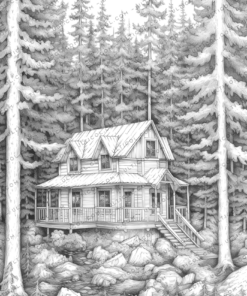 Forest House Coloring