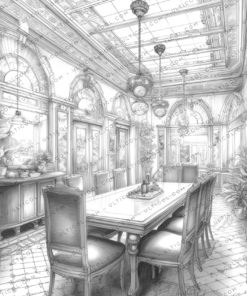 Interior Designs Coloring Book for Adults