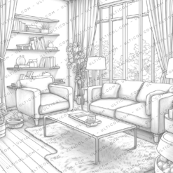 Interior Designs Coloring Book for Adults