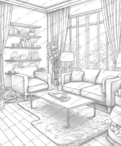 Interior Designs Coloring Book for Adults
