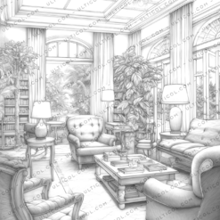 Interior Designs Coloring Book for Adults