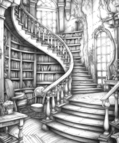 Magical Library Coloring