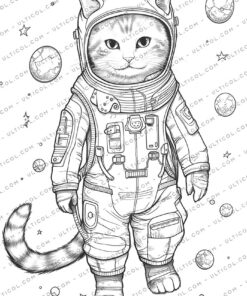 Cat In Space Coloring