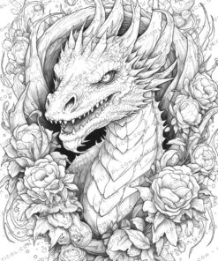 Flower Dragon Coloring