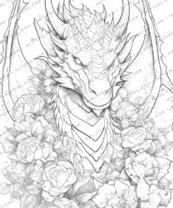 Flower Dragon Coloring