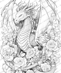 Flower Dragon Coloring