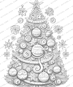 Christmas Trees Mandala Coloring Book