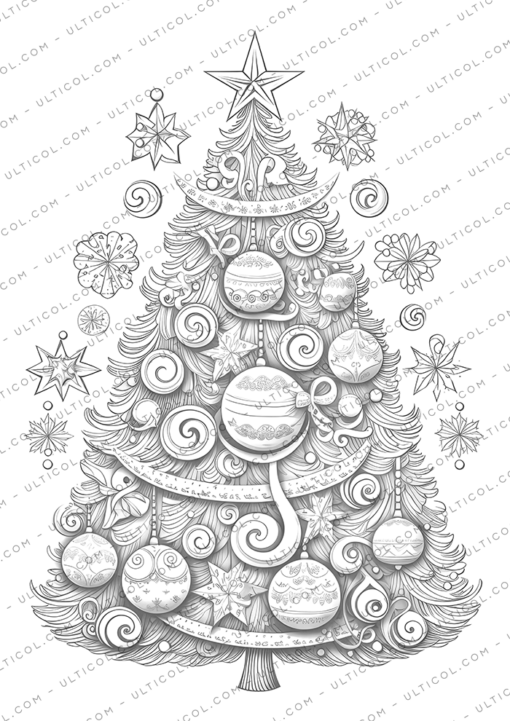 Christmas Trees Mandala Coloring Book