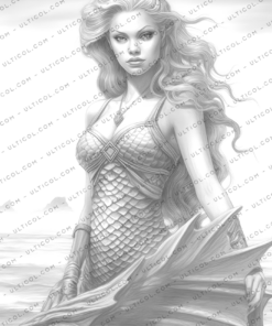 Mermaids Coloring Pages for Adults