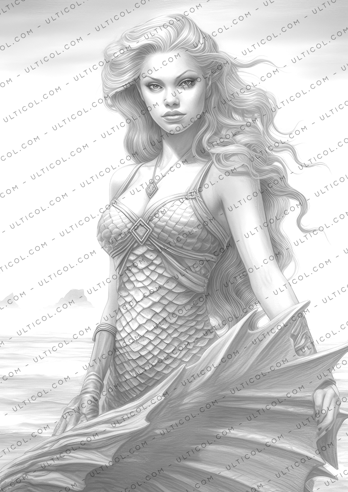 Mermaids Coloring Pages for Adults