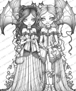 Gothic Girls Coloring Pages