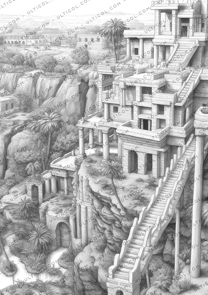 Hanging Gardens of Babylon Coloring