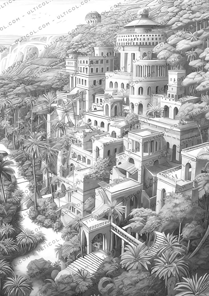 Hanging Gardens of Babylon Coloring