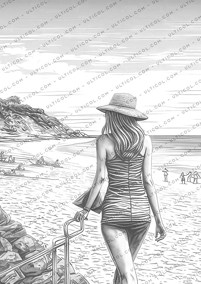 Beach Beauties Coloring