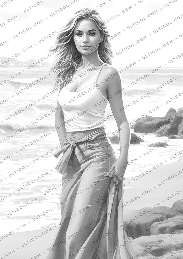 Beach Beauties Coloring