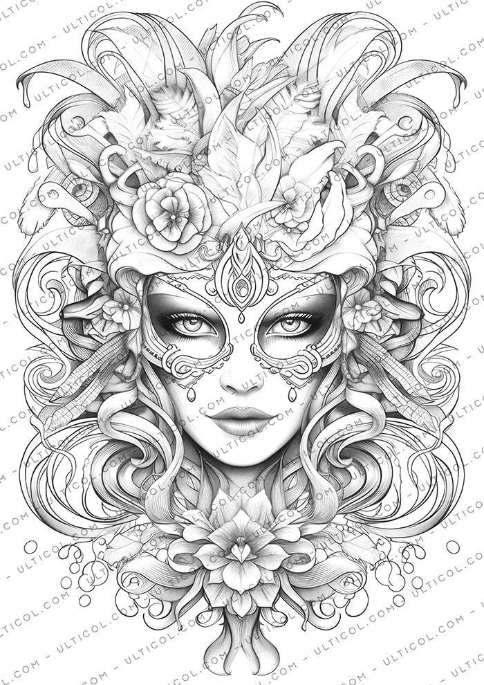 Masquerade Masks Coloring