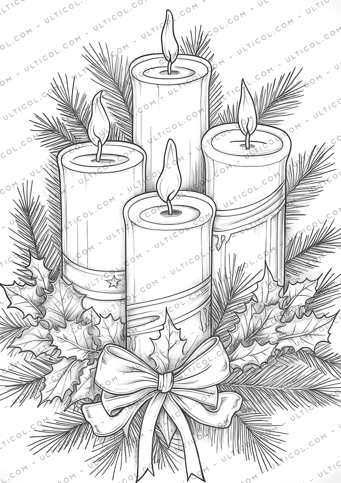Christmas Candle Coloring