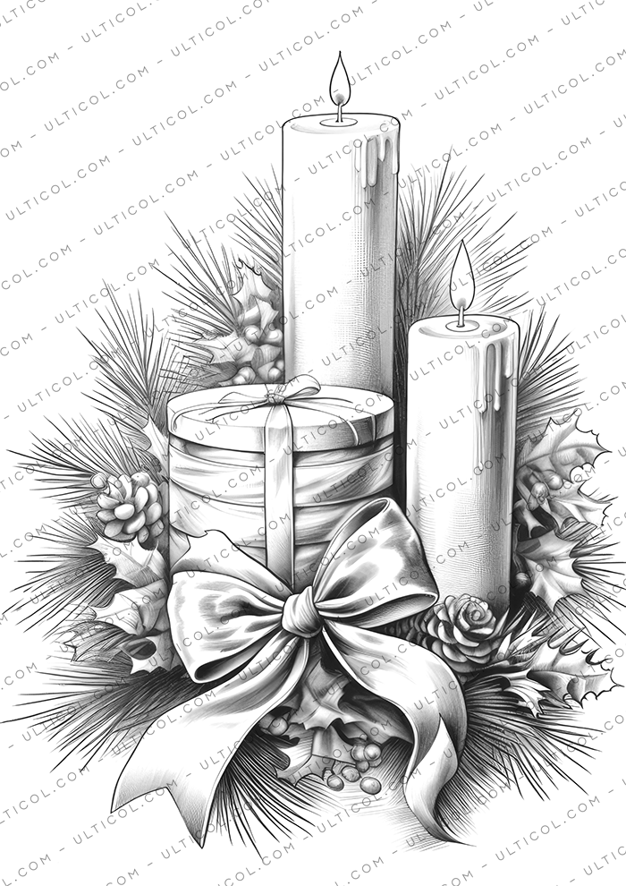 Christmas Candle Coloring