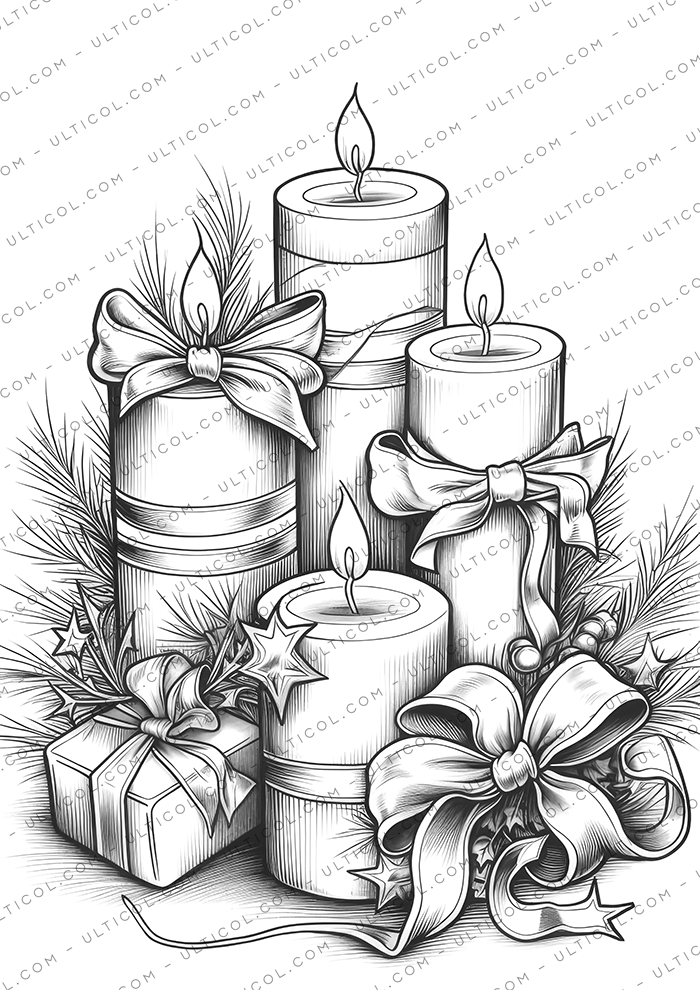 Christmas Candle Coloring