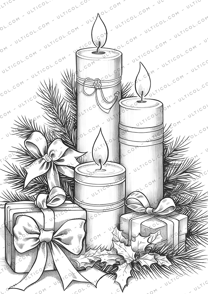 Christmas Candle Coloring