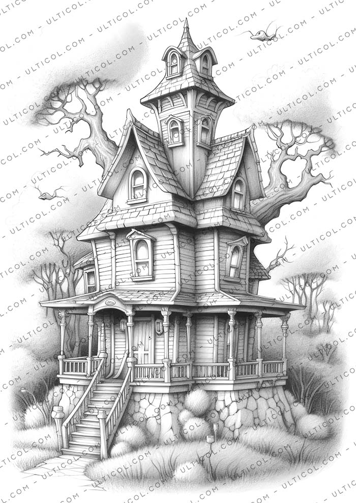 Haunted House Coloring