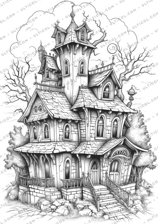 Haunted House Coloring