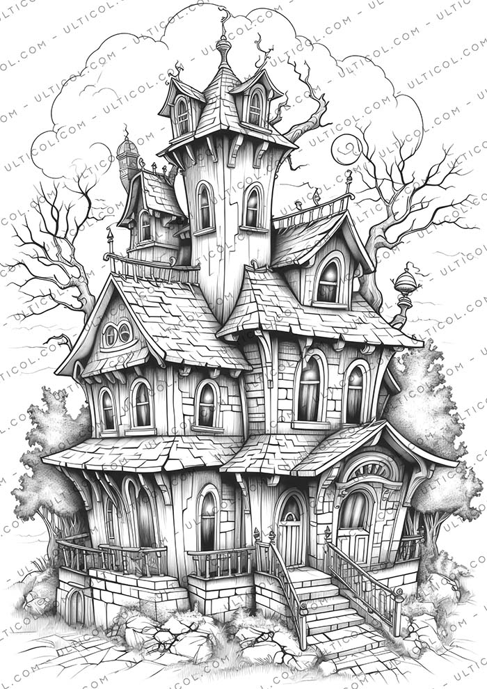 Haunted House Coloring
