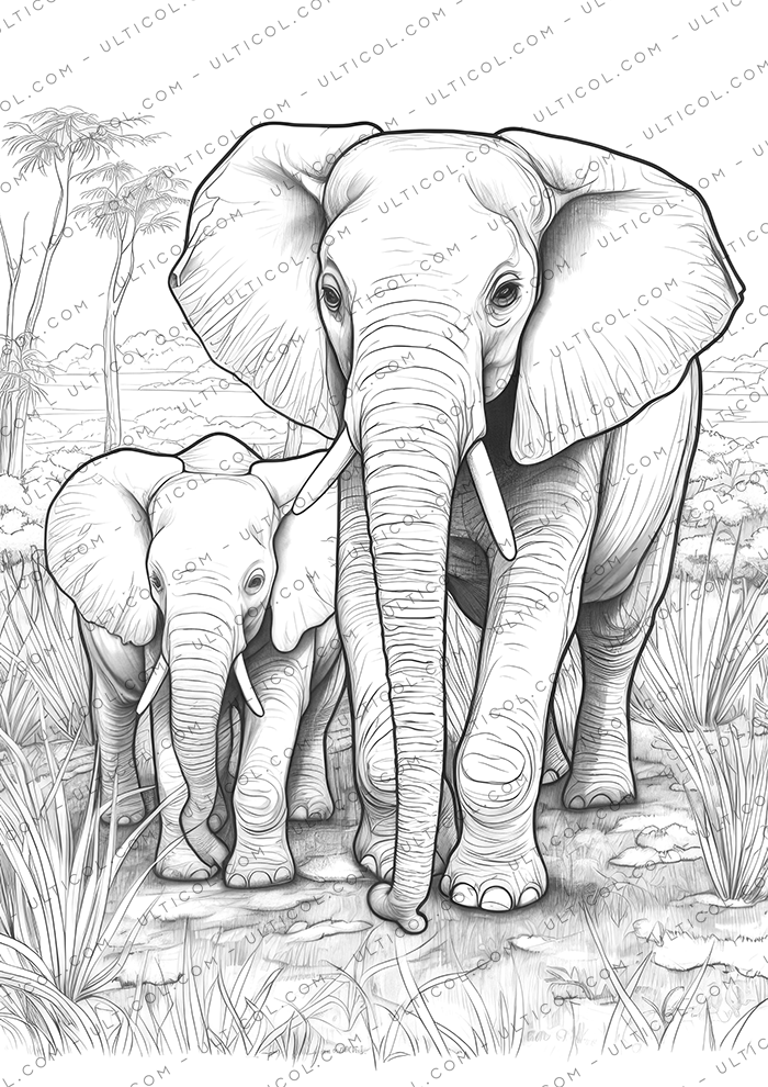 Elephant Coloring Book