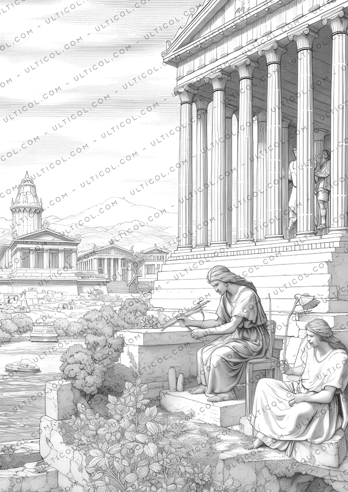 Ancient Greece Coloring Book