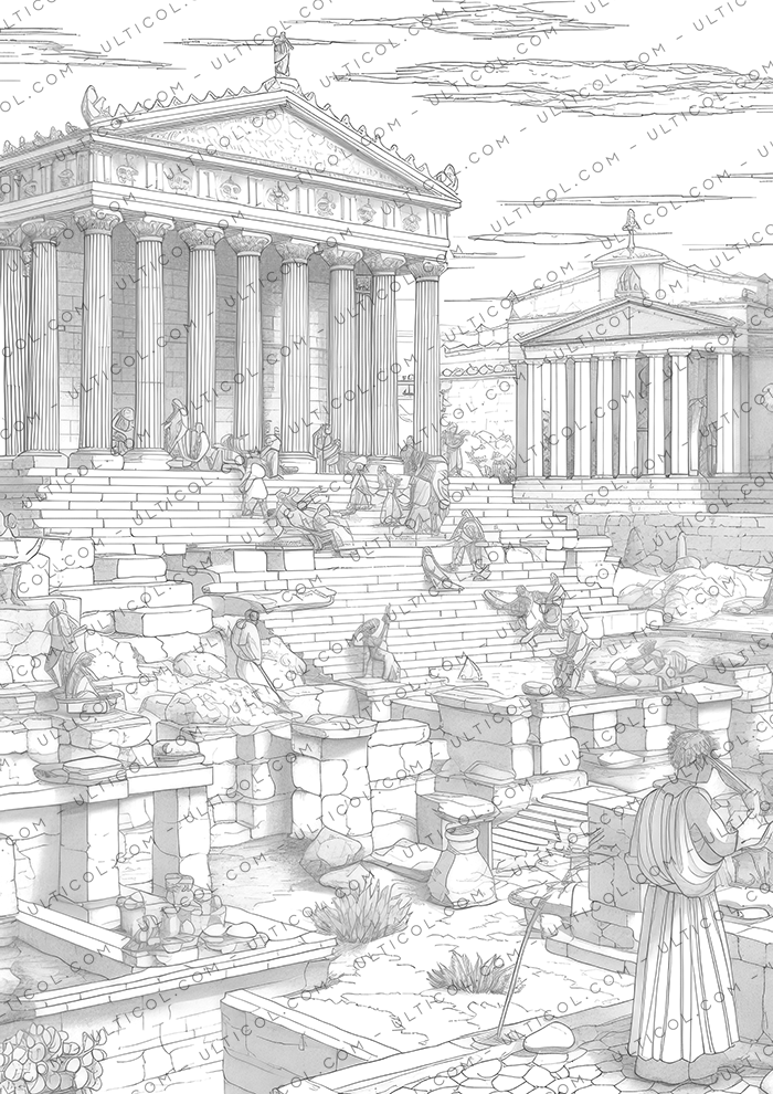 Ancient Greece Coloring Book