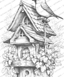 Bird Houses Coloring